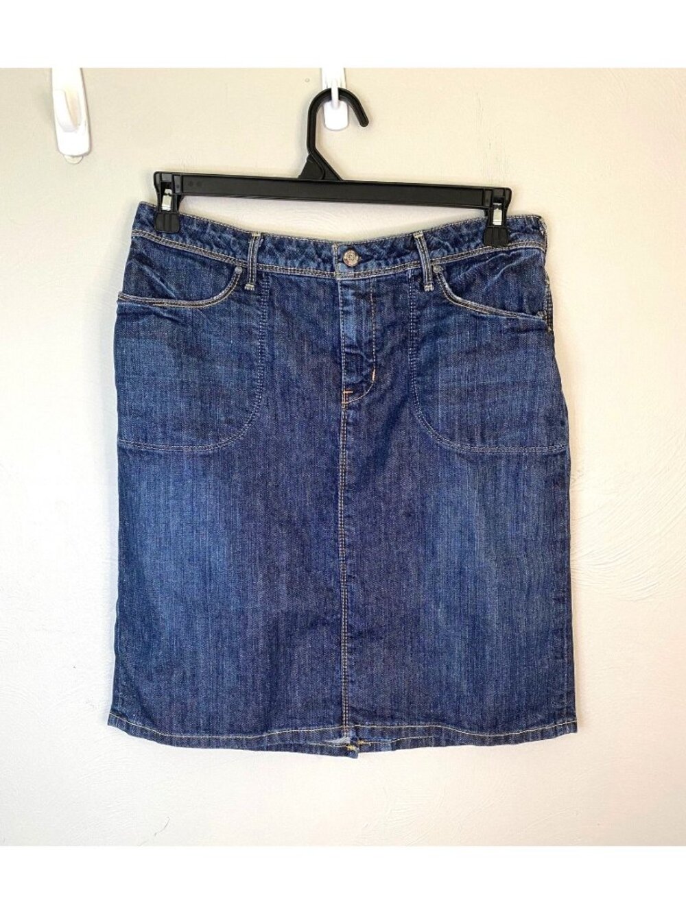 Banana Republic Women's Cactus Blue Wash Cotton Blend Pencil Denim Skirt 10